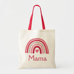 Boho Rainbow Pink Heart Mama Tragetasche