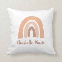 Boho Rainbow Pink Personalisiert Baby Girl Pillow