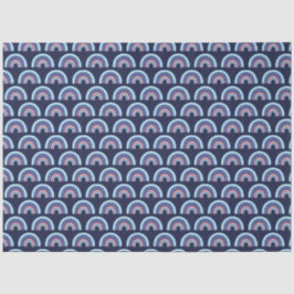 Boho Rainbow Pink und Navy Blue Seidenpapier