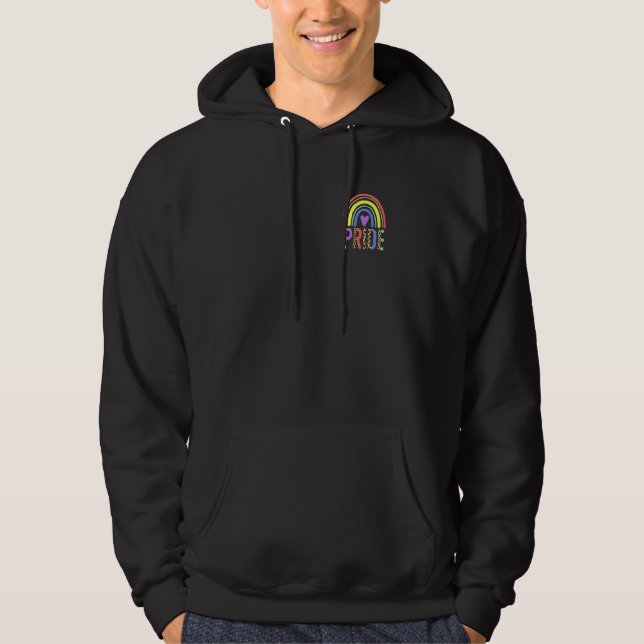 Boho Rainbow Pride Subtle Lgbt Niedlich Heart Flag Hoodie (Vorderseite)