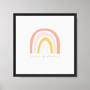 Boho Rainbow Print mit benutzerdefinierten Text Wa Leinwanddruck