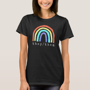 Boho Rainbow Pronouns Sie sie Pride Lbgtqia T-Shirt