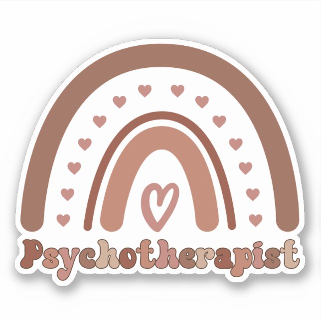 Boho Rainbow Psychotherapeut Aufkleber (Vorderseite)