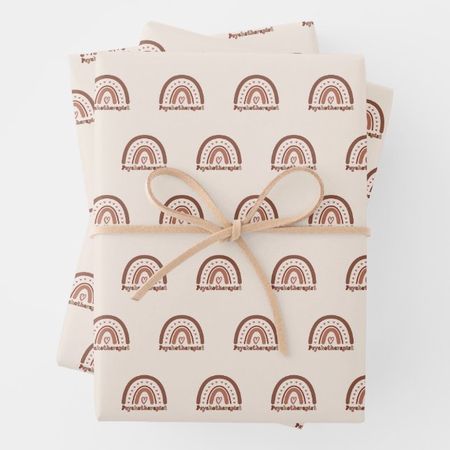 Boho Rainbow Psychotherapeut Geschenkpapier Set (Beispiel)