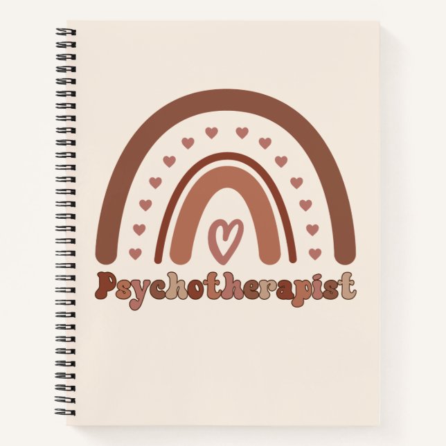 Boho Rainbow Psychotherapeut Notizbuch (Vorderseite)