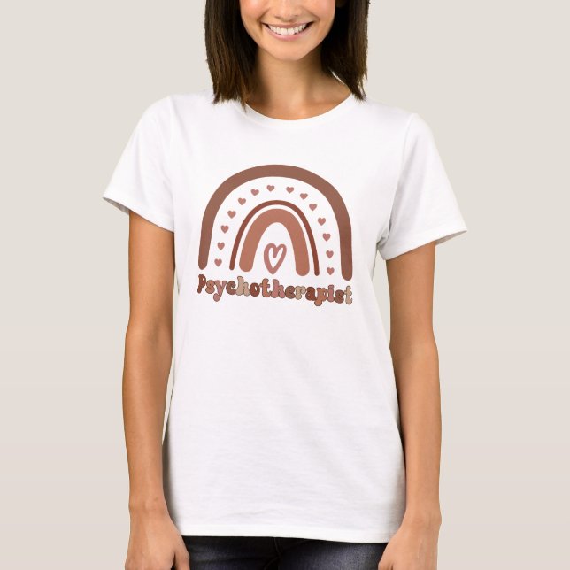 Boho Rainbow Psychotherapeut T-Shirt (Vorderseite)