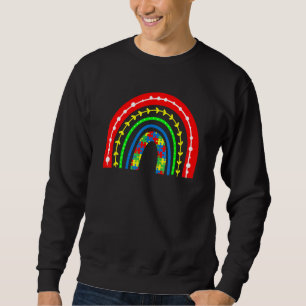 Boho Rainbow Puzzle Piece Autismus Awareness Autis Sweatshirt
