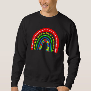 Boho Rainbow Puzzle Piece Autismus Awareness Autis Sweatshirt