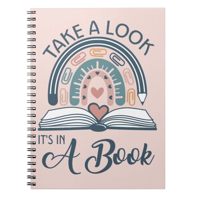 Boho Rainbow Reading Es ist in einem Buch (Vorderseite)