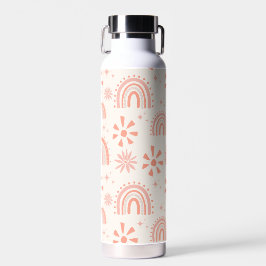 Boho Rainbow Retro Summer Floral Pattern Trinkflasche