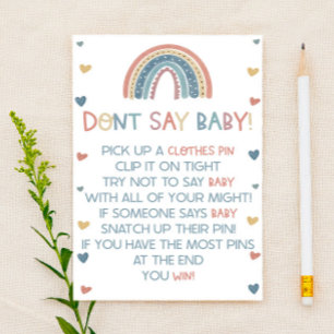 Boho Rainbow Sage kein Baby! Baby Shower Game