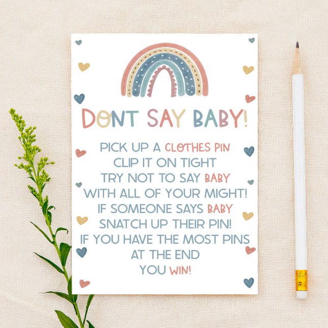 Boho Rainbow Sage kein Baby! Baby Shower Game (Von Creator hochgeladen)