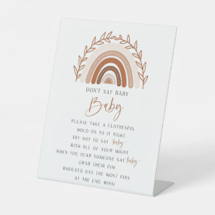 Boho Rainbow Sage kein Baby-Duschzeichen Sockelschild