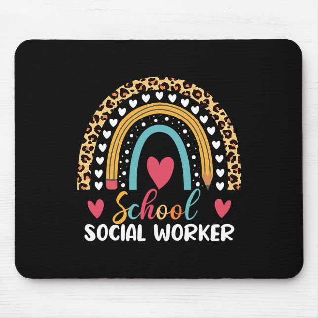 Boho Rainbow School Sozialarbeiter Mousepad (Vorne)