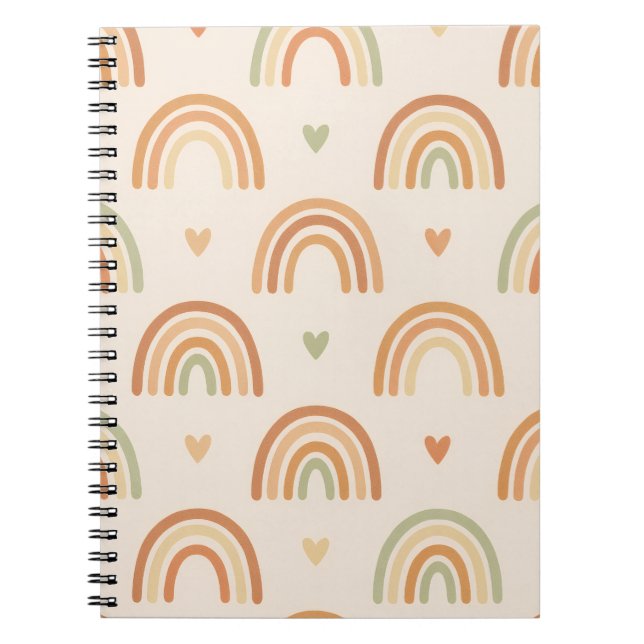 Boho Rainbow Spiral Notebook Notizblock (Vorderseite)