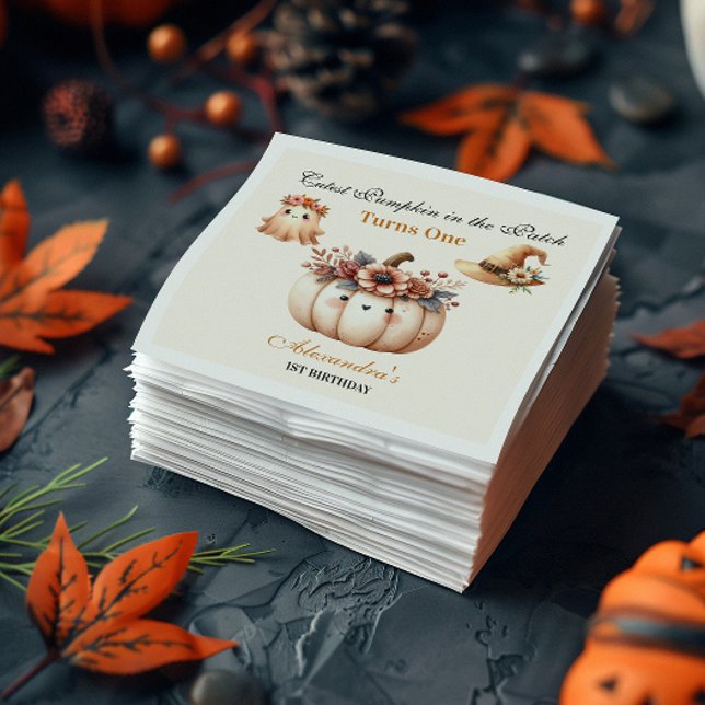 Boho Rainbow Spooky Erster Geburtstag Serviette (Von Creator hochgeladen)