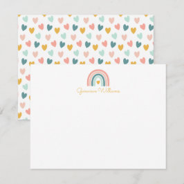 Boho Rainbow Stationery Note Card Mitteilungskarte