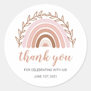 Boho Rainbow Stickers, Geburtstag Aufkleber für