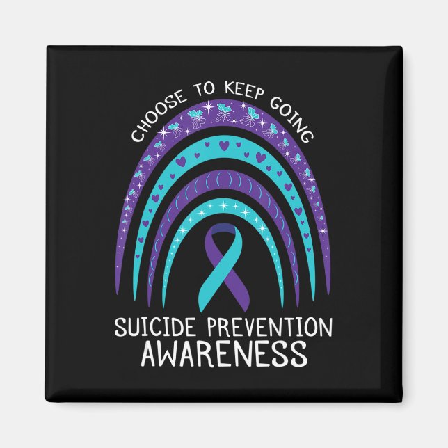 Boho Rainbow Suicide Awareness Mental Health Magnet (Vorne)