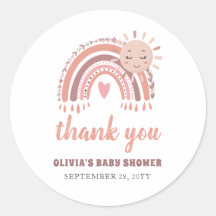 Boho Rainbow & Sun Baby Dusche Vielen Dank