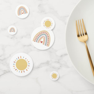 Boho Rainbow Sunshine Warme, verschmutzte Farben Konfetti