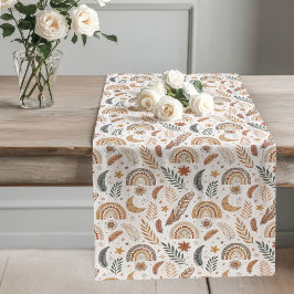 Boho Rainbow Table Runner Whimsical Bohemisch Deco Großer Tischläufer
