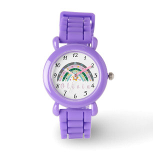 Boho Rainbow Trendy mit Personalisiertem Namen Armbanduhr