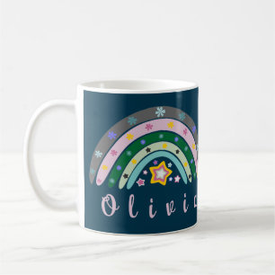 Boho Rainbow Trendy mit Personalisiertem Namen Kaffeetasse