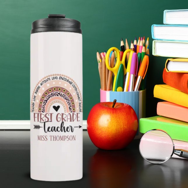 Boho Rainbow Tumbler for 1st Grade Teacher Thermosbecher (Von Creator hochgeladen)