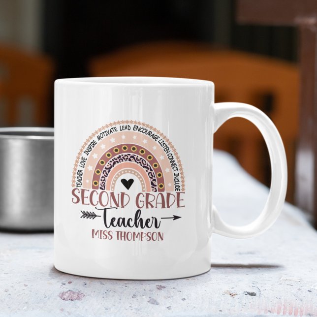 Boho Rainbow Tumbler for 2nd Grade Teacher Kaffeetasse (Von Creator hochgeladen)