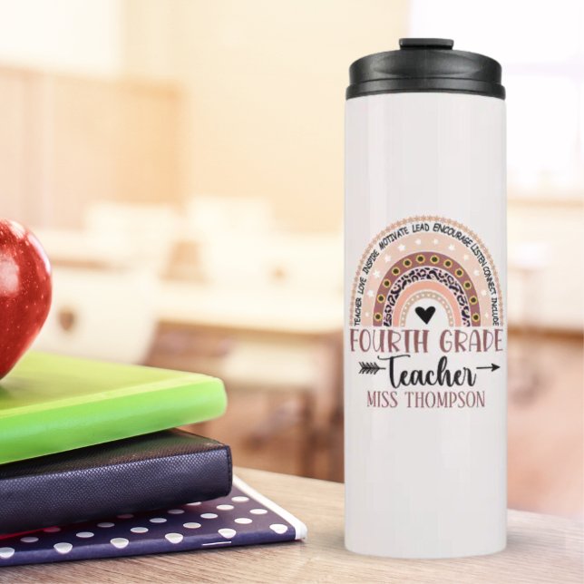 Boho Rainbow Tumbler for 4th Grade Teacher Thermosbecher (Von Creator hochgeladen)