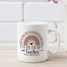 Boho Rainbow Tumbler for 5th Grade Teacher