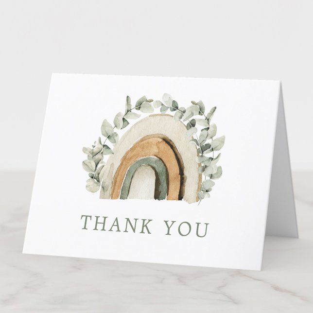 Boho Rainbow Vielen Dank Dankeskarte (Boho Watercolor Rainbow Thank You Card by Painted Paperie
)