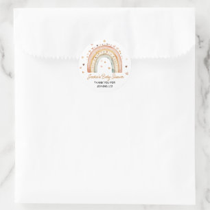 Boho Rainbow Watercolor Babydusche Runder Aufkleber