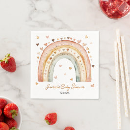 Boho Rainbow Watercolor Babydusche Serviette