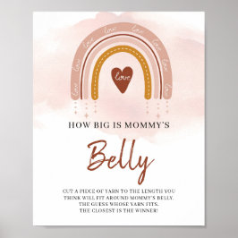 Boho Rainbow Wie groß ist Mommys Bauchegesymbol Poster
