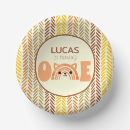 Boho Rainbow Woodland Fox Erster Geburtstag Pappteller