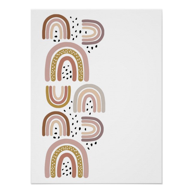 Boho Rainbows handgezeichnet geschlechtsneutral Poster (Vorderseite)