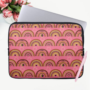 Boho Rainbows Mystical Eye Pink Gold Design Laptopschutzhülle