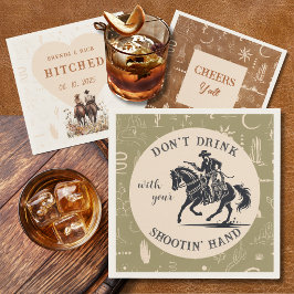 Boho Ranch Wedding Cowboy Paper Cocktail Napkin Serviette