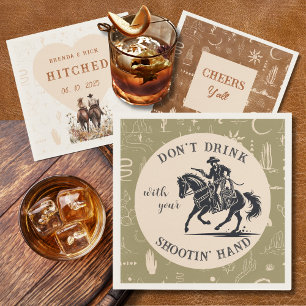 Boho Ranch Wedding Cowboy Paper Cocktail Napkin Serviette