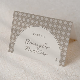 Boho Rattan Bamboo Cane Wedding Platzkarten Tischnummer