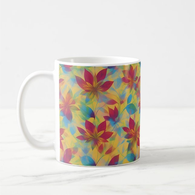 BOHO Red Floral Design Kaffeetasse (Links)