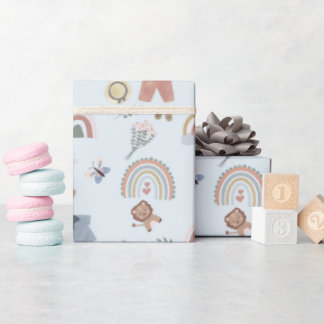 Boho Regenbogen Aquarell Babyduschpapier Geschenkpapier