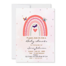Boho Regenbogen-Baby-Einladung