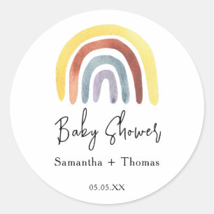 Boho-Regenbogen-Baby-Party Runder Aufkleber
