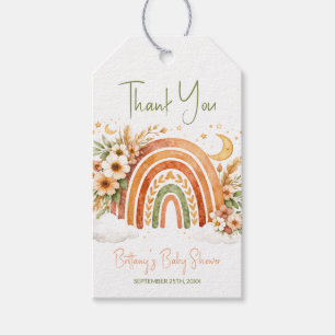 Boho-Regenbogen-Baby-Shower-Dankeschön Geschenkanhänger