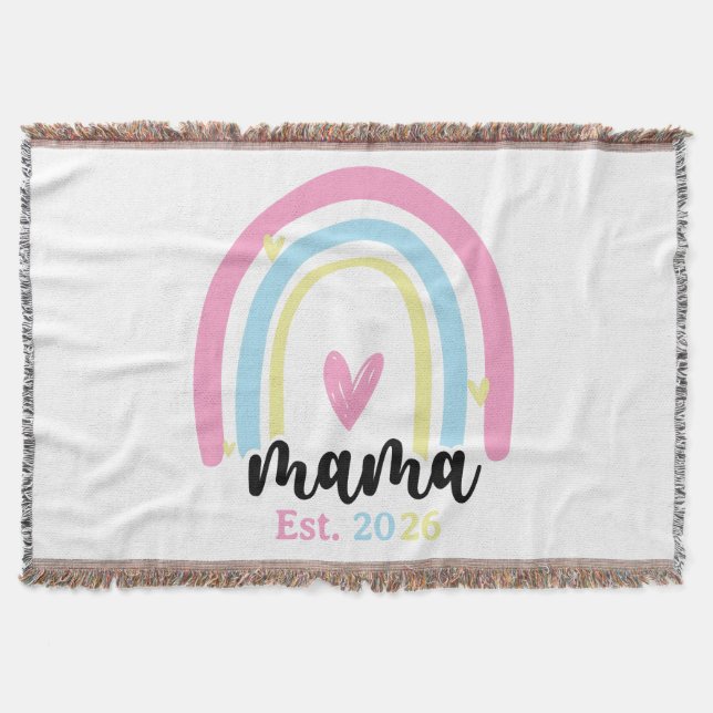 Boho Regenbogen Benutzerdefinierte Mama Errichtet  Decke (Vorderseite)