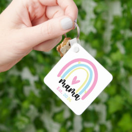 Boho Regenbogen Benutzerdefinierte Mama Errichtet Schlüsselanhänger