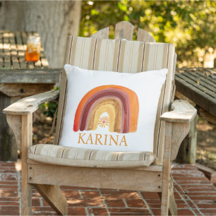 Boho Regenbogen Boheme Sonne Orange Baby Kinderzim Kissen